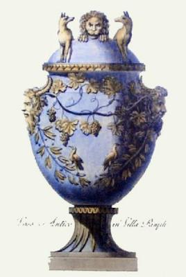 Vase - Pl. VI (Blue) (Restrike Etching)