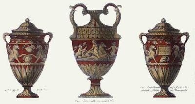 Vases - Pl. IV (Terracotta) (Restrike Etching)