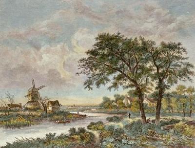 Mill in Norfolk (Restrike Etching) art print by Crome