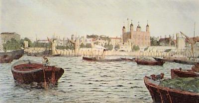 Tower of London (Restrike Etching) art print by David Cox