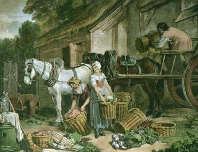 Preparing for Market (Restrike Etching) art print by Francis Wheatley R.A.