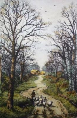 To Pastures New (Restrike Etching) art print by Frederick Albert Slocombe