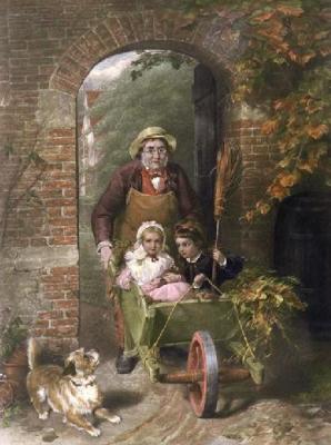 Driving a pair (Restrike Etching) art print by George Bernard O'Neill