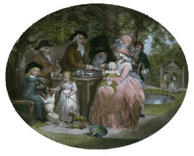 Tea Garden (Restrike Etching) art print by George Morland