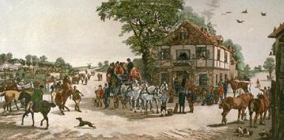 Halt at the Black Swan (Restrike Etching) art print by Henry Alken