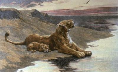 Maternal Care (Restrike Etching) art print by Herbert Thomas Dicksee