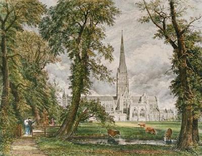 Salisbury Cathedral (Restrike Etching) art print by John Constable