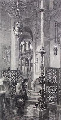 St. Marks, Venice Interior (Restrike Etching) art print by Pike