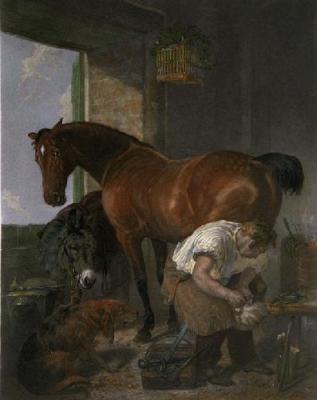 Shoeing (Restrike Etching) art print by Sir Edwin Henry  Landseer