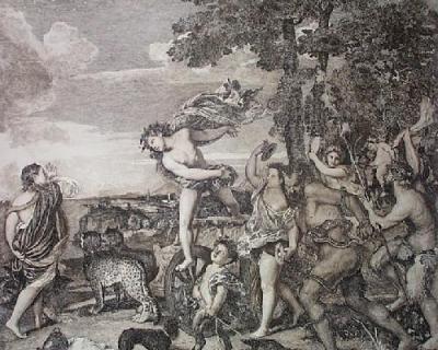 Bacchus & Ariadne (Restrike Etching) art print by Titian