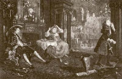 Marriage a La Mode - Pl. II (Restrike Etching) art print by William Hogarth