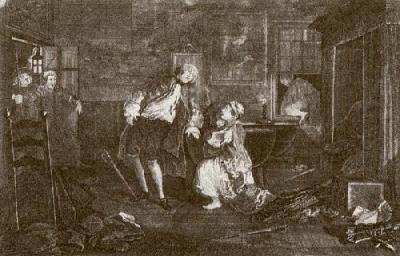 Marriage a La Mode - Pl. V (Restrike Etching) art print by William Hogarth