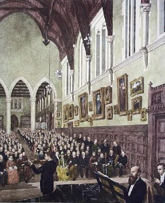 Charterhouse, Saturday Evening in Hall (Restrike Etching) art print by A.H. Wardlow
