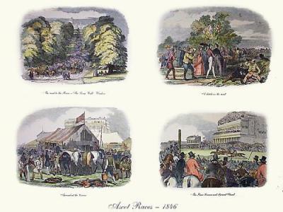 Ascot Races 1846 (4 on) (Restrike Etching) art print by Anonymous