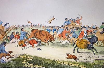 Bull Broke Loose (Restrike Etching) art print by Anonymous
