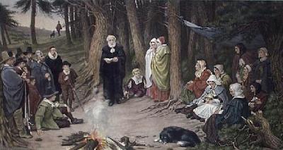 First Sunday in New England (Restrike Etching) art print by Bayes