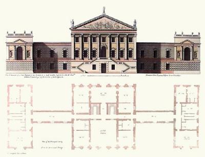 Walpole House (Elevation) (Restrike Etching) art print by C. Campbell