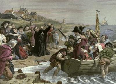 Depart.Pilgrim Fathers: Delft (Restrike Etching) art print by Charles West Cope