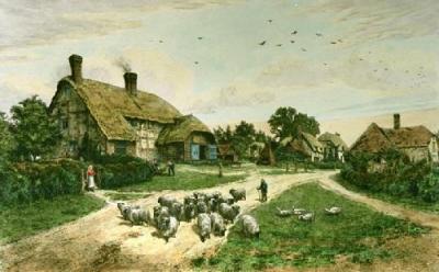 Village of Basing (Restrike Etching) art print by Frederick Albert Slocombe