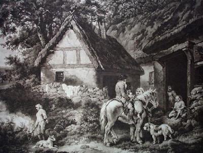 Door to the Village Inn (Restrike Etching) art print by George Morland