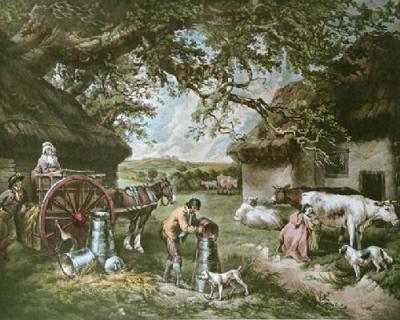 The Dairy Farm (Restrike Etching) art print by George Morland