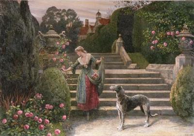 The Old Garden (Restrike Etching) art print by Herbert Thomas Dicksee