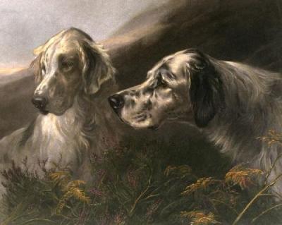 Setters at Work (Restrike Etching) art print by Heywood Hardy