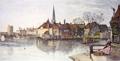 St. Ives (Huntingdon) (Restrike Etching) art print by Holloway