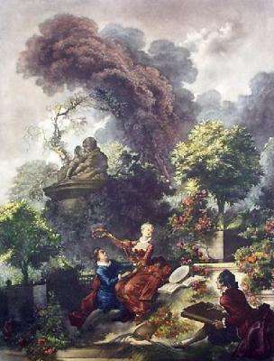 Crowning of Love (Restrike Etching) art print by Jean-Honore Fragonard