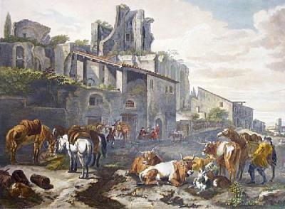 Farm Yard (Restrike Etching) art print by Layer