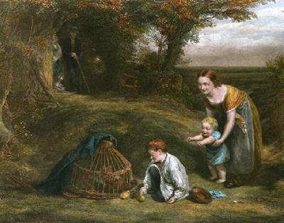 Young Brood (Restrike Etching) art print by Linnell