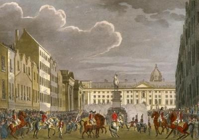 Dublin Views - (Military Parade) (Restrike Etching) art print by Malton