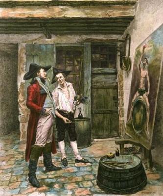 Sign Painter (Restrike Etching) art print by Messonier
