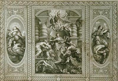 Whitehall Ceilings Pl.I (Restrike Etching) art print by Peter Paul Rubens