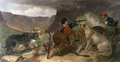 Deer Stalking (Restrike Etching) art print by Richard Ansdell