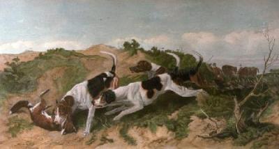 Hunting (Restrike Etching) art print by Richard Ansdell