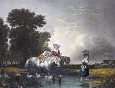 Returning From Market (Restrike Etching) art print by Sir A.W. Calcott