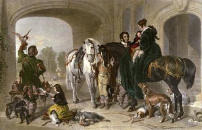 Return from Hawking (Restrike Etching) art print by Sir Edwin Henry  Landseer