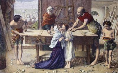 The Carpenters Shop (Restrike Etching) art print by Sir John Everett Millais