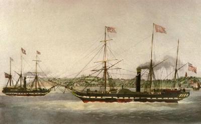 Caledonian & Neptune (Restrike Etching) art print by W.J. Huggins