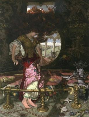 Lady of Shallot (Restrike Etching) art print by William Holman Hunt