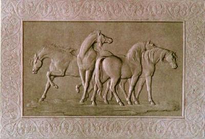 Arabian Horses (Restrike Etching) art print by Anonymous