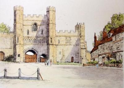 Battle Abbey (Restrike Etching) art print by Anonymous