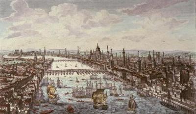 City of London Next to River Thames (Restrike Etching) art print by Anonymous