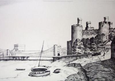 Conway Castle (Restrike Etching) art print by Anonymous