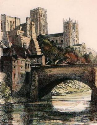 Durham Cathedral (Restrike Etching) art print by Anonymous