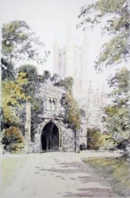 Entrance to Canterbury (Restrike Etching) art print by Anonymous