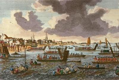 Gravesend (Troops passing Thames) (Restrike Etching) art print by Anonymous