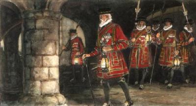 Inspecting the Vaults (Tower) (Restrike Etching) art print by Anonymous