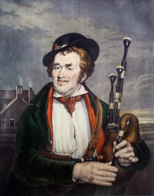 Irish Piper (Restrike Etching) art print by Anonymous